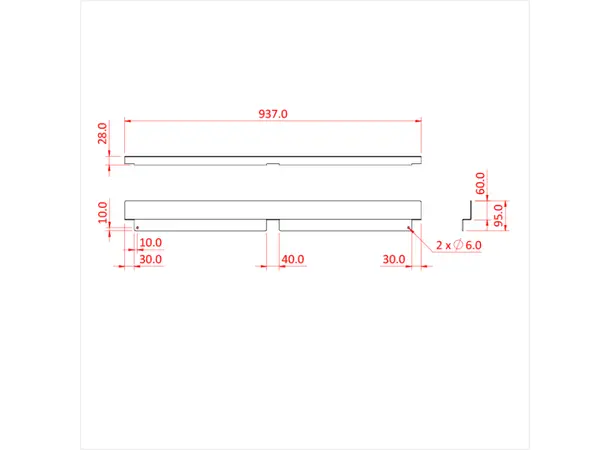 Doughty T77300 EASYDECK 1M CHAIR STOP 