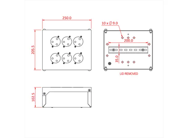 Doughty T78235 TOUGH BOX with 6 x 15A SOCKETS fitted 