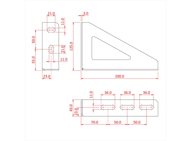 Doughty T84105 STUDIO RAIL SLOTTED WALL BRACKET 200mm (Small ) (Single Rail) 