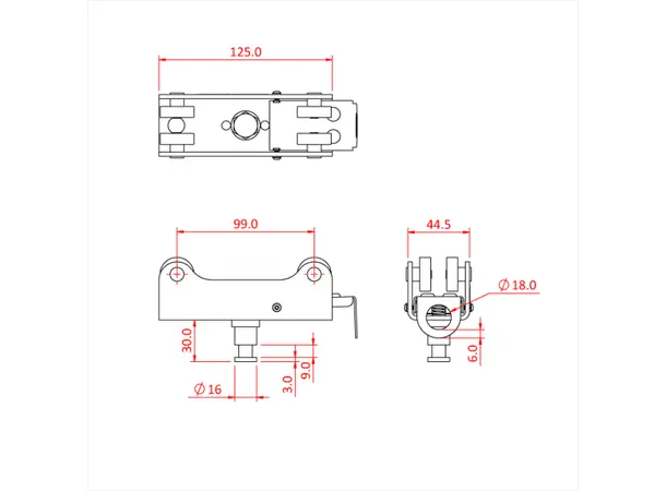 Doughty T84186 4 WHEEL CARRIAGE 5/8" MINI SPIGOT (BRAKE) 