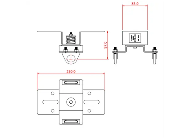 Doughty T84500 SWIVEL ARM - CEILING MOUNTED 
