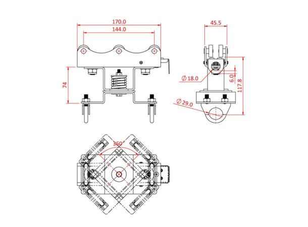 Doughty T84515 STUDIO RAIL SWIVEL ARM 