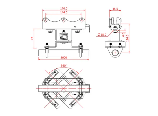 Doughty T84515 STUDIO RAIL SWIVEL ARM 