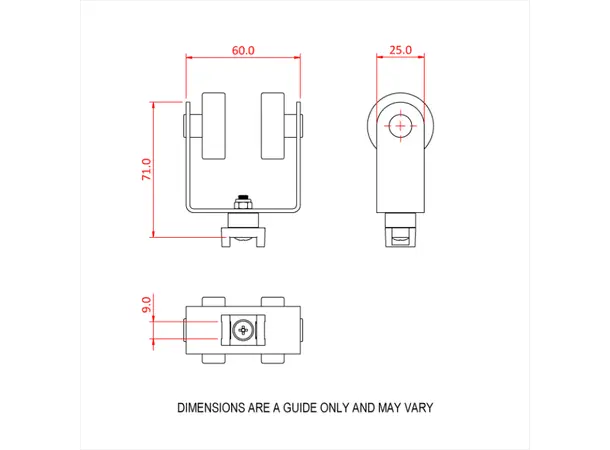 Doughty T85220 STUDIO RAIL 80 CABLE CAR X 5 (steel frame with bearings) 