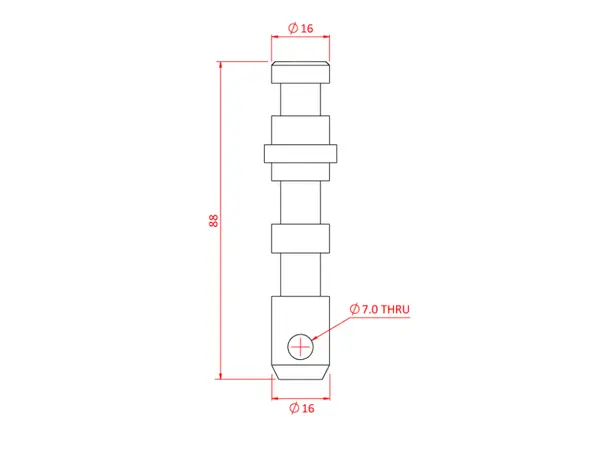 Doughty G1199 SPIGOT 16mm X 16mm LIGHTING (aluminium) 