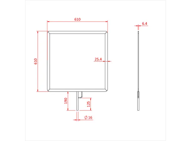 Doughty G3016 36" X 36" FLAT ALUMINIUM FLAG FRAME 