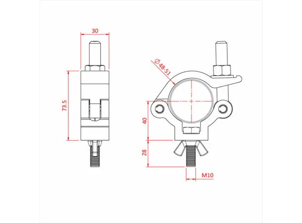 Doughty IP58085 SLIMLINE LIGHTWEIGHT HOOK CLAMP 