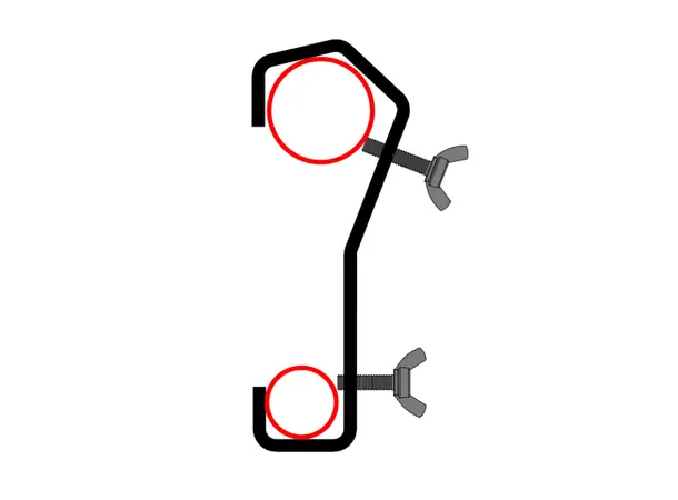 Doughty T20910 HOOK CLAMP DOUBLE ENDED (to suit 51mm / 65mm) (Black) 