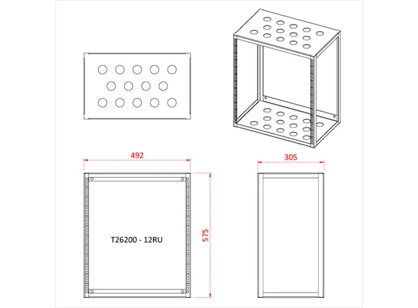 Doughty T26100 RACK FRAME 8 RU 305mm (12") DEEP 