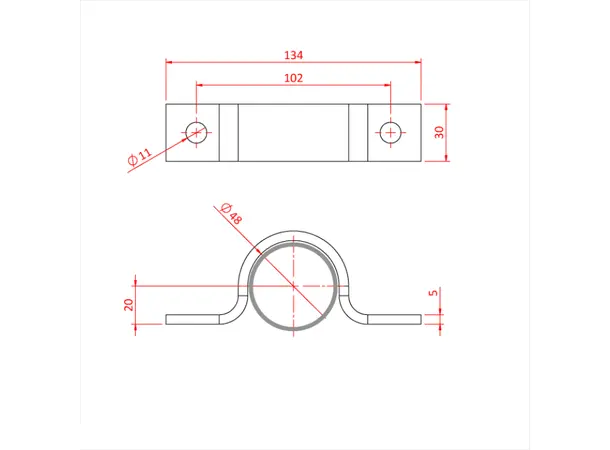 Doughty T30801 SADDLE CLAMP 48mm (Black) 