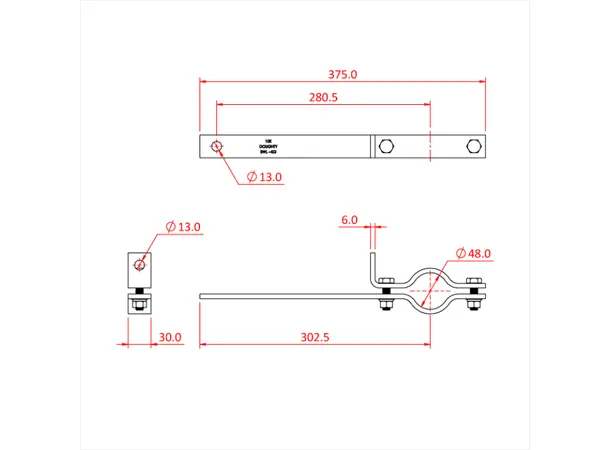 Doughty T31600 BOOM ARM STRAIGHT (with safety point) 