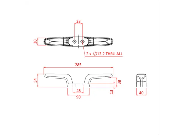 Doughty T41900 450MM FLYRAIL CLEAT 