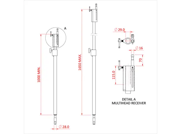 Doughty T44640 TWO STAGE EXTENSION (1.00m - 1.65m) 