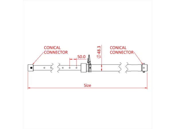 Doughty T45795 ADJUSTABLE MODULAR EXTENSION 1.0M to 1.7M (Silver) 