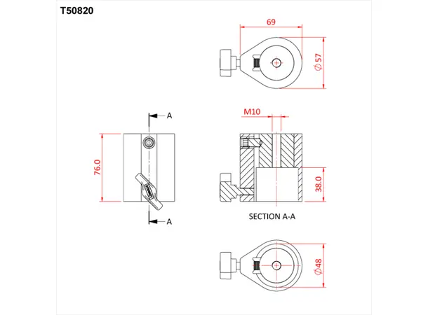 Doughty T50830 2" RECEIVER M10 FIXING 
