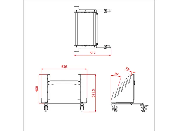Doughty T54252 TANK TRAP FLOOR STAND WHEELED (HOLDS 5 X T54250 OR 5 X T54255) 