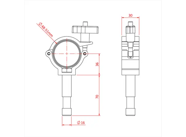 Doughty T5812501 SUPER LIGHTWEIGHT "BEAMER" (16mm Lighting pin) (Black) 