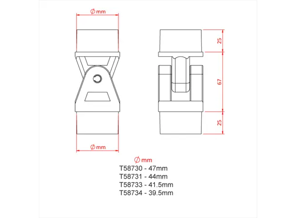 Doughty T58730 ROUND SHANK KNUCKLE JOINT 47mm 