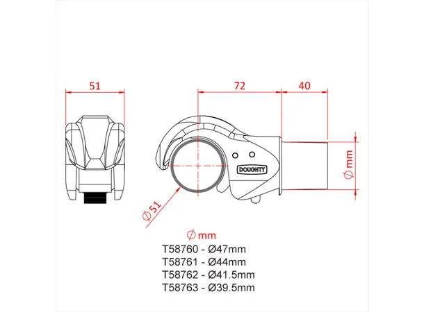Doughty T58761 51mm CLAW CLAMP with 44.0mm PLUG 