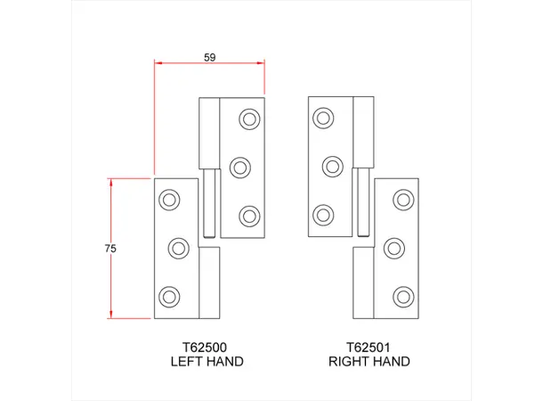 Doughty T62500 HINGE 3.0" (lift off type) L/H 