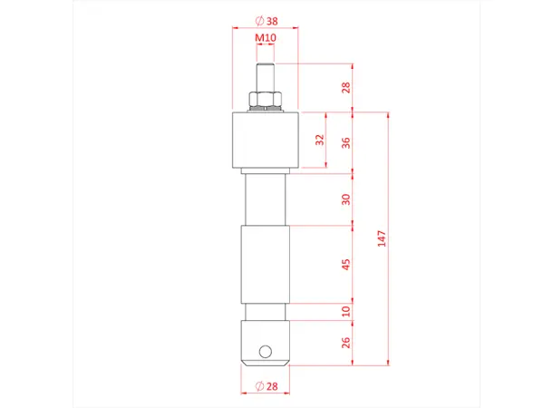 Doughty T73000 M10 TV SPIGOT (steel) (EURO Spec.) 