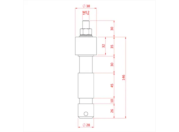 Doughty T73000 M10 TV SPIGOT (steel) (EURO Spec.) 