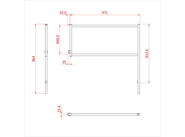 Doughty T76900 EASYDECK STANDARD 1 METRE HANDRAIL 