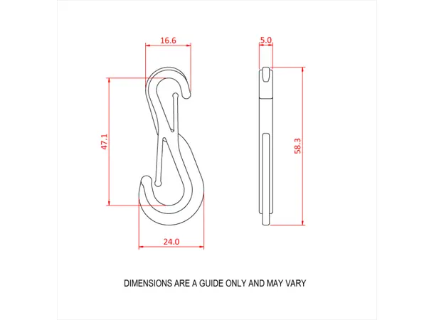 Doughty T81199 DOUGHTY RAIL - TWIN HOOK 