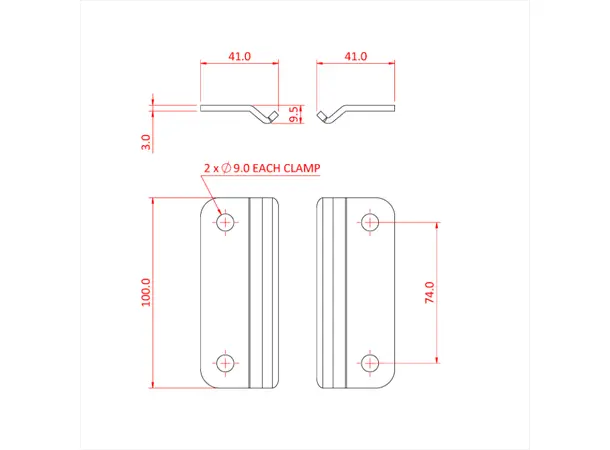 Doughty T84085 STUDIO RAIL CLAMPS X 2 