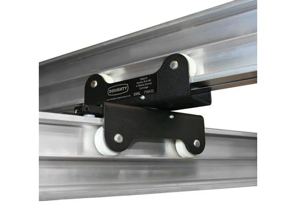 Doughty T85215 STUDIO RAIL 80 4 WHEEL DOUBLE SWIVEL CAR (BRAKE) 