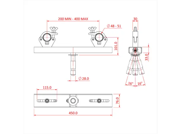 Doughty T55705  Swivel Trosseadapter (200-400mm) 29mm 200kg 