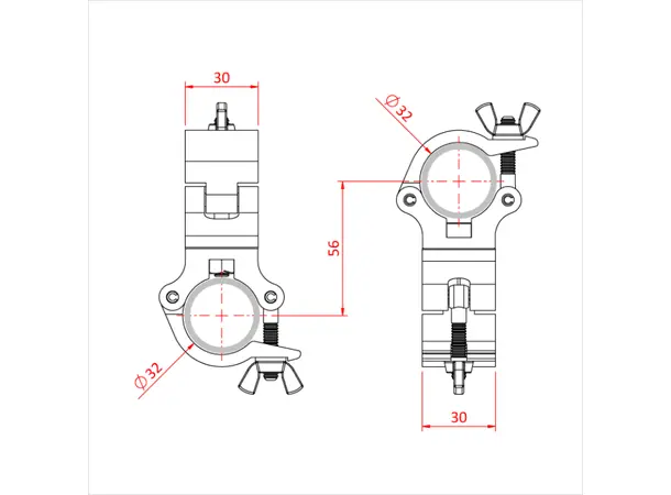 Doughty T58820 Super Atom 90¤ fixed Coupler 32mm 100kg 