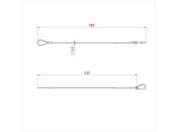 Doughty T22001 sikkerhetswire 3mm 60cm 15kg 