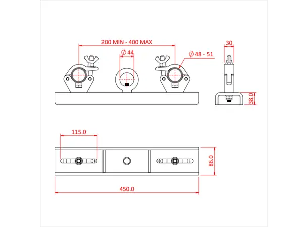 Doughty T55715  trosseadapter for løft (200mm-400mm) 500kg 