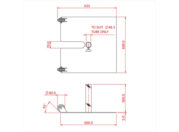 Doughty T54255 Tank trap M/ 2 hjul 