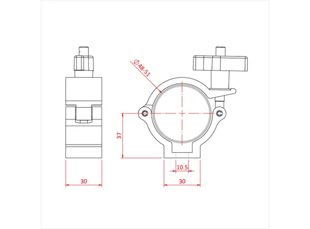 Doughty T58122 Super Lightweight Half Coupler 48-51mm 