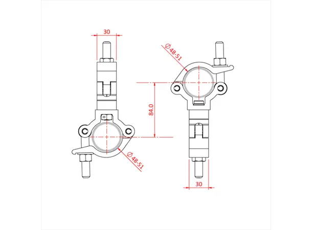 Doughty T58098 Slimline swivel coupler 48-51mm, 300kg 