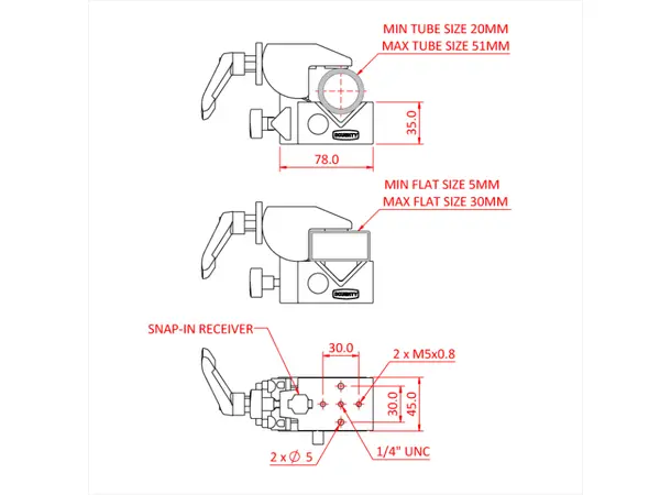 Doughty G116001 Supaclamp, Black 5-55mm 