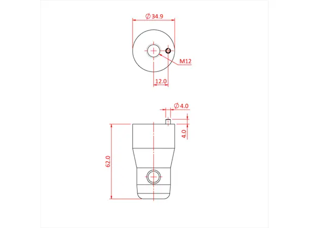Doughty T45750 MRS M12 half connector with roll pin 