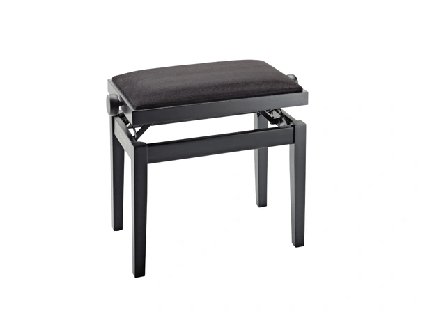 K&M 13900 Piano Bench, 46-55cm Black Polish, Black sky top 
