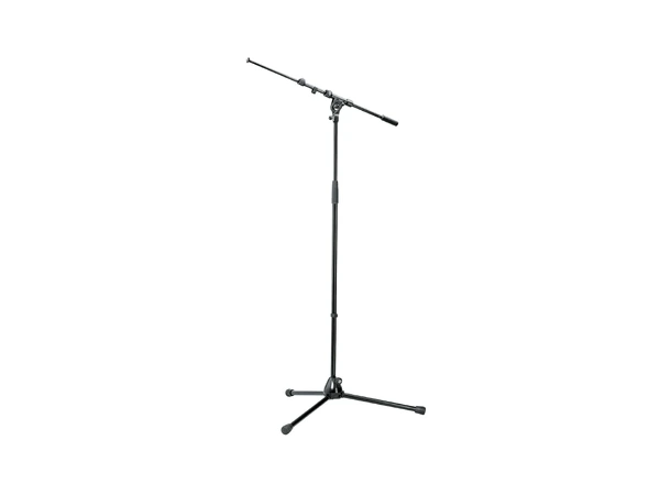 K&M 2104 Mikrofonstativ, Høy,Tripod korte ben, tel.galge, Black 