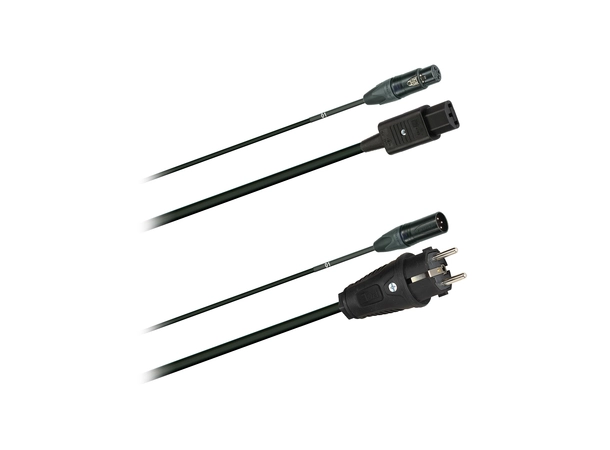 PROkabel Hybrid Audio cable, 10M Schuko - IEC, Neutrik plugger 