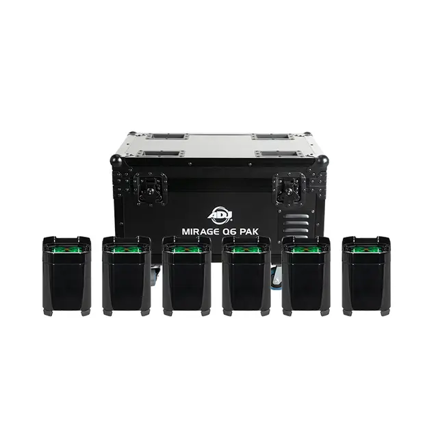 ADJ Mirage Q6 Pak Black Flight case with charging solution 