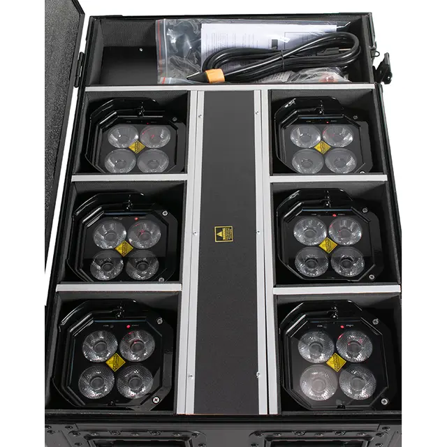 ADJ Mirage Q6 Pak Black Flight case with charging solution 
