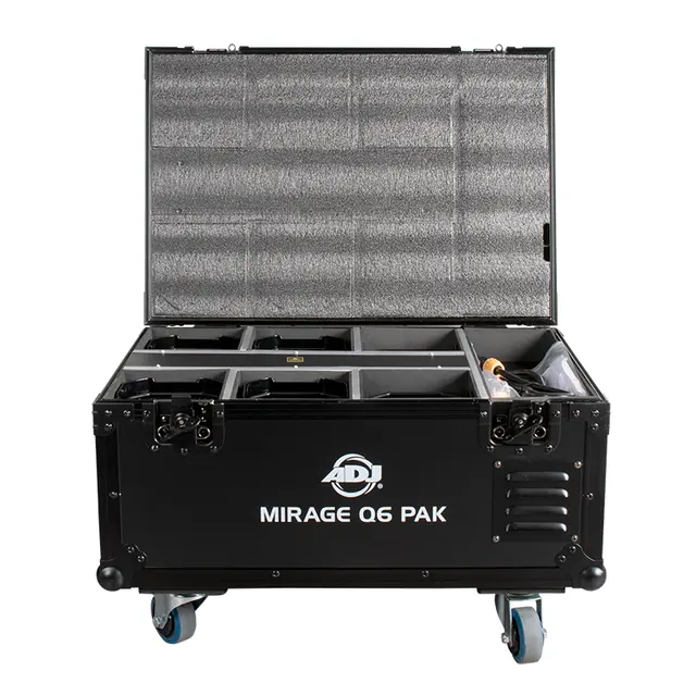 ADJ Mirage Q6 Pak Black Flight case with charging solution 