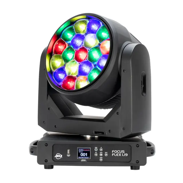 ADJ Focus Flex L19 - 7.814 Lum - CRI 83 19 x 40-Watt RGBL LEDs, 5° - 50° 