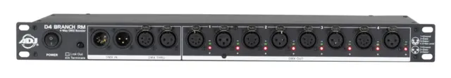 ADJ D4 Branch RM DMX splitter 4 isolerte uttak 