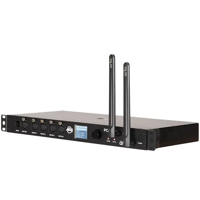 ADJ PC415X Control Hub 4 power outputs, an Aria X2 TX, 4 x DMX 