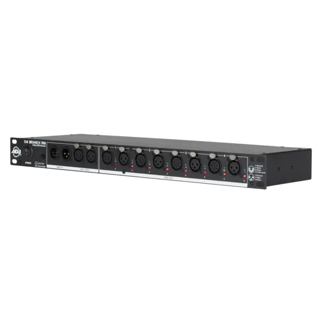 ADJ D4 Branch RM DMX splitter 4 isolerte uttak 