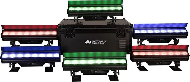 ADJ ELECTRAPIX BAR 8 PAK Black 8px,20W Hex LED (RGBAL+UV) 17° Beam 